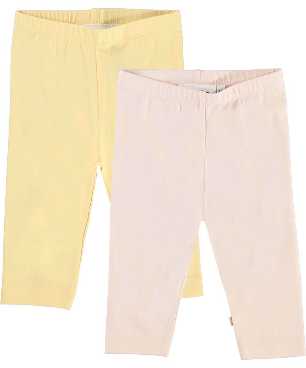 Nette 2-Pack - Impala Powder - 2er-Pack hellgelbe und rosa Öko-Leggings