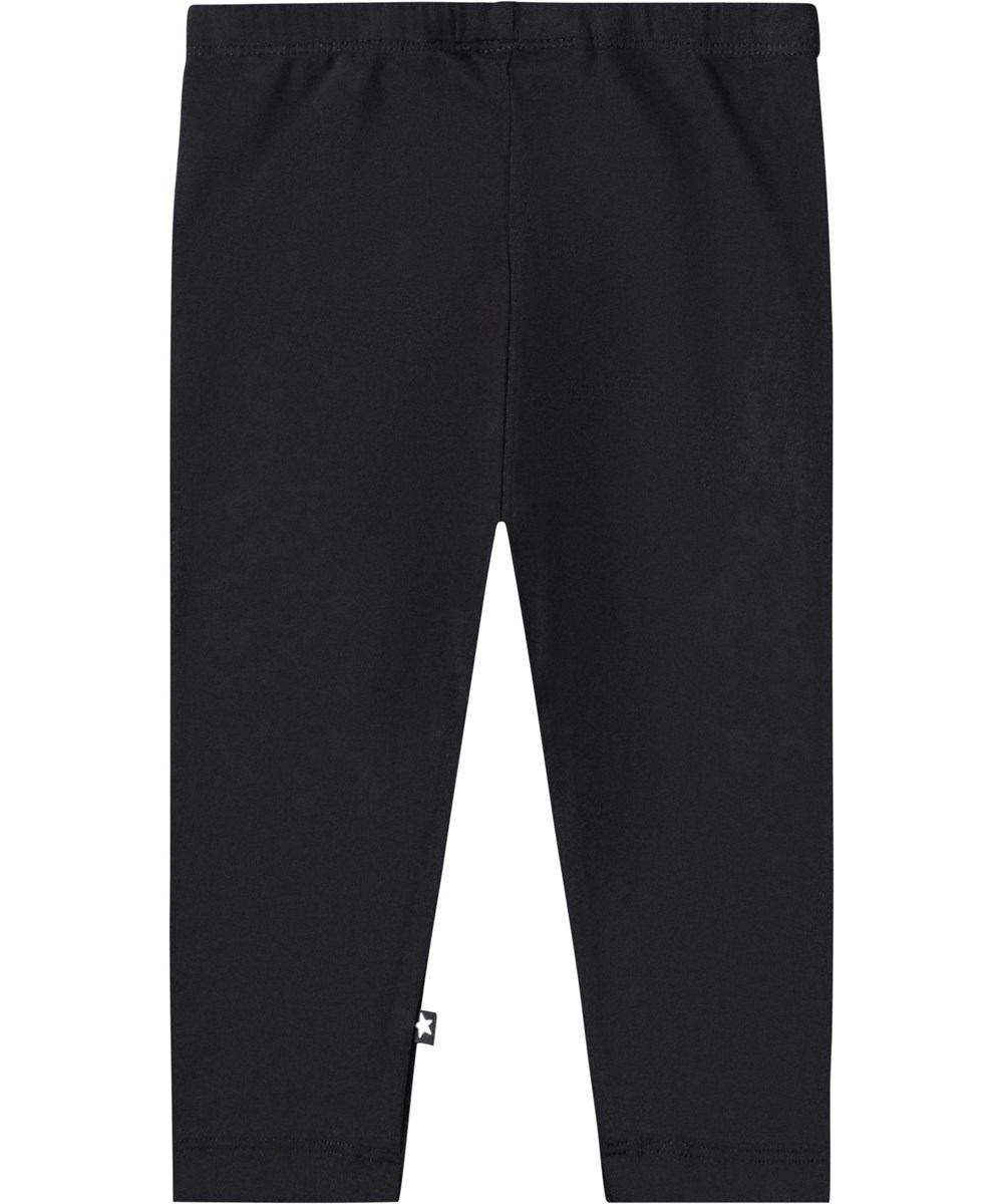 Nette solid - Black - Schwarze Öko-Babyleggings