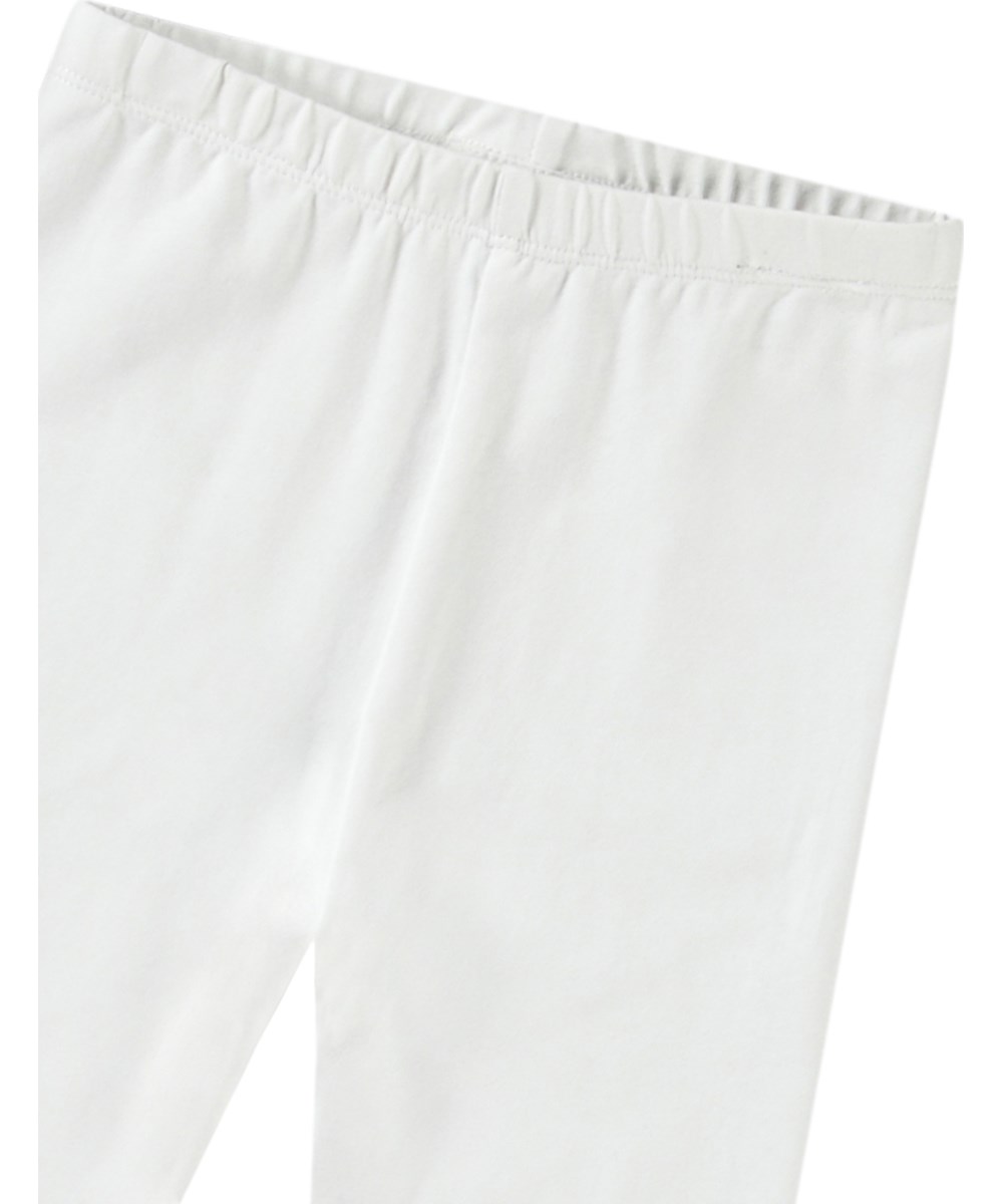 Nette Solid - Crisp White - Weiße Baby-Leggings aus Öko-Baumwolle.