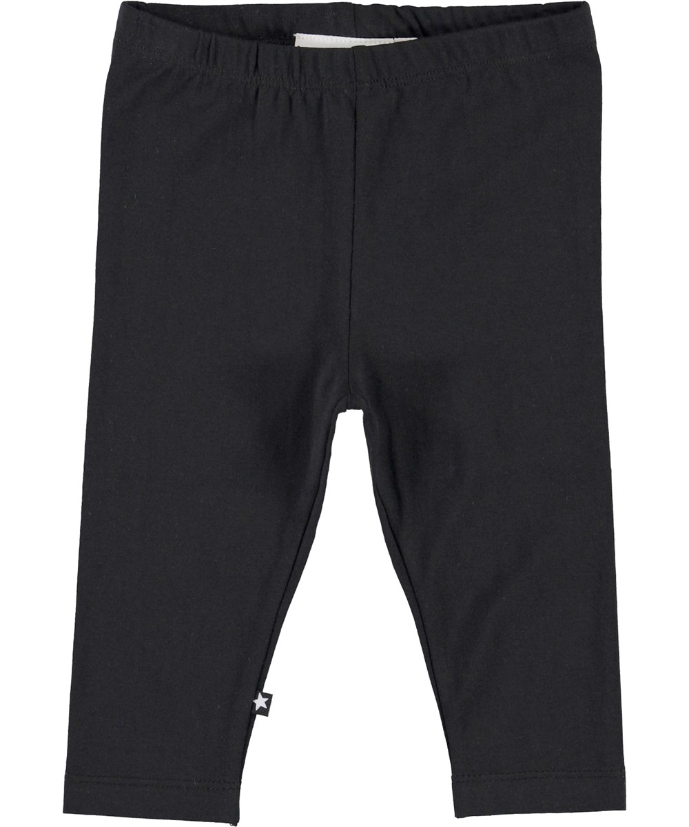 Nette Solid - Black - Schwarze Öko-Babyleggings