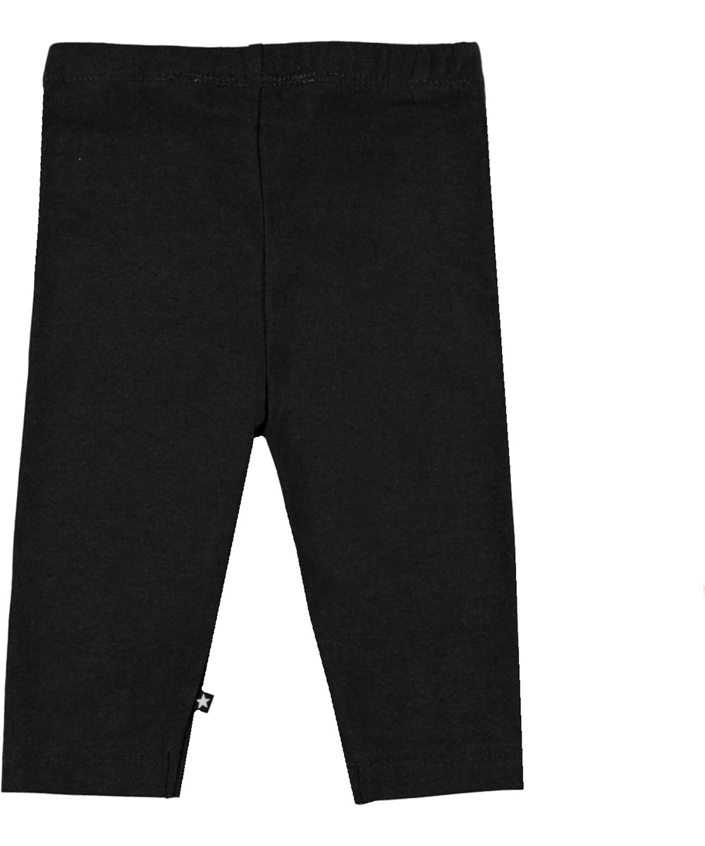 Nette Warm - Black - Schwarze Baby-Leggings aus Öko-Baumwolle