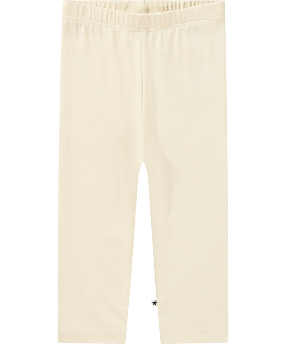 Nette Warm - Whisper Pink - Off-weiße Öko-Leggings mit elastischem Bund.