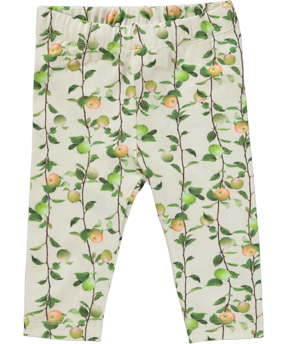 Stefanie - Apples Mini - Öko-Baby-Leggings mit Apfel-Print