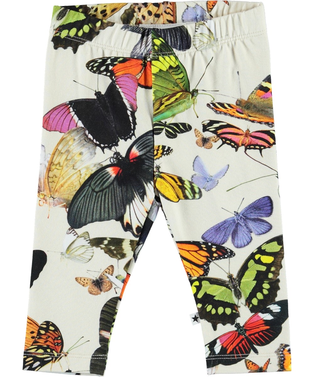 Stefanie - Papillon - Ökologische Baby Leggings mit Schmetterlingen