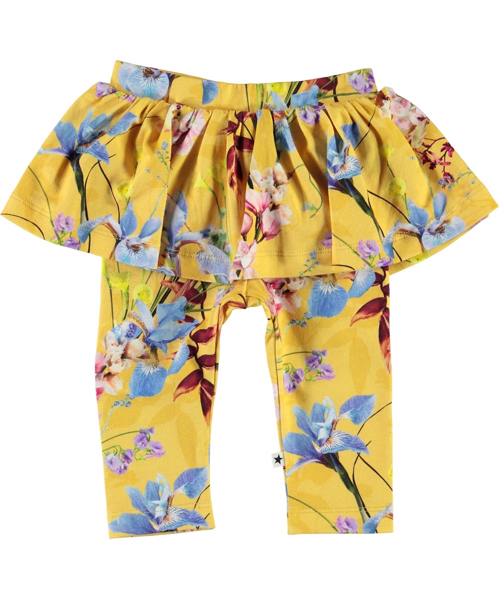 Susan - The Art Of Flowers - Gelbe Babyleggings mit Rock