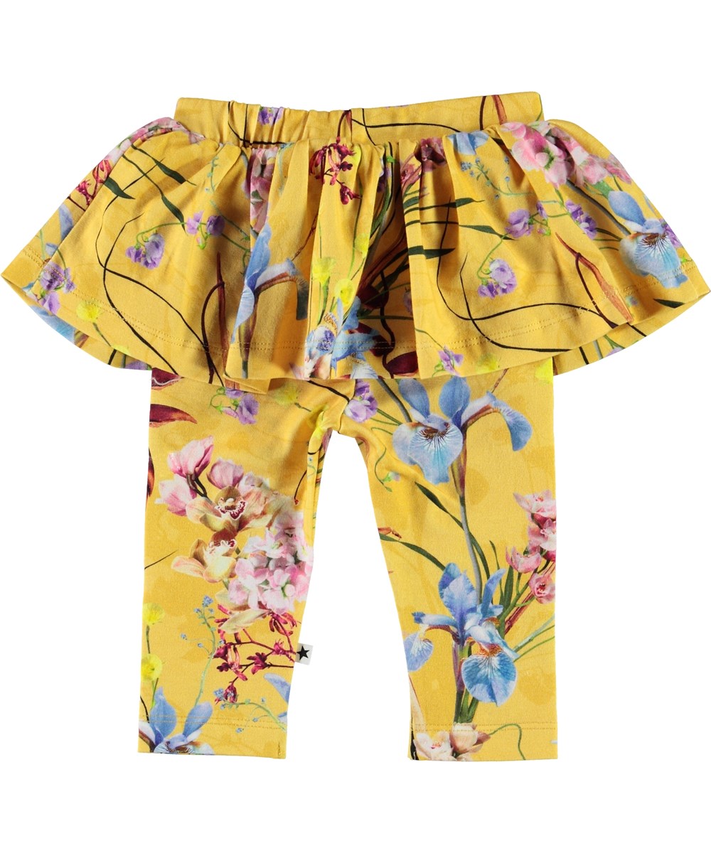 Susan - The Art Of Flowers - Gelbe Babyleggings mit Rock