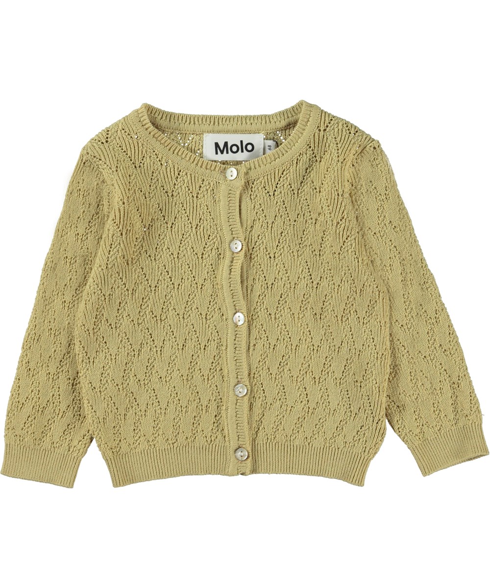 Gilli - Cardboard - Warmer beigefarbener Baby-Cardigan aus Strick mit Muster