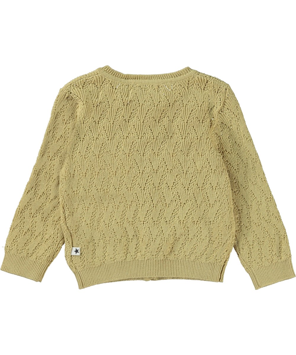 Gilli - Cardboard - Warmer beigefarbener Baby-Cardigan aus Strick mit Muster