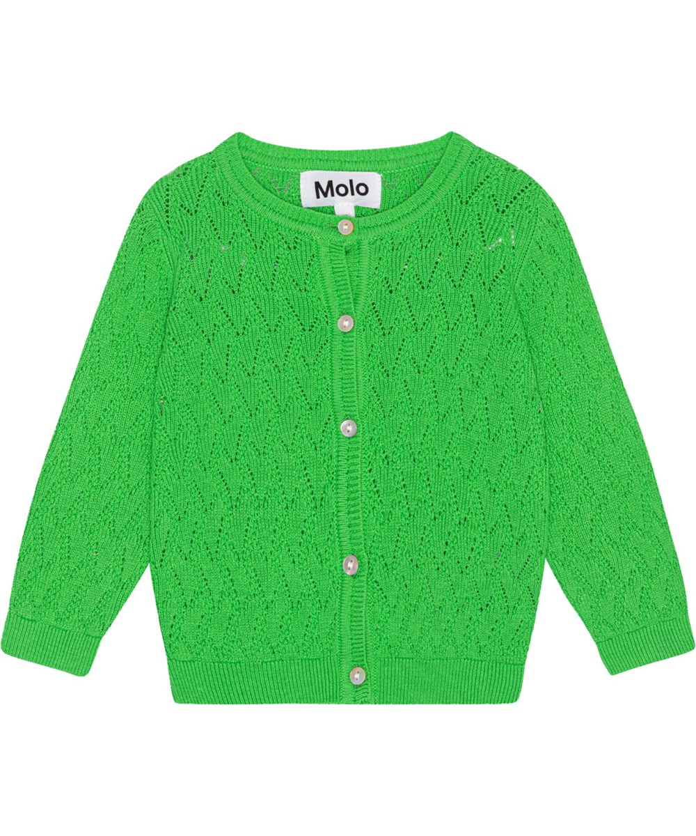 Gilli - Classic Green - Gestrickter grüner Cardigan für die Kleinen aus Öko-Baumwolle