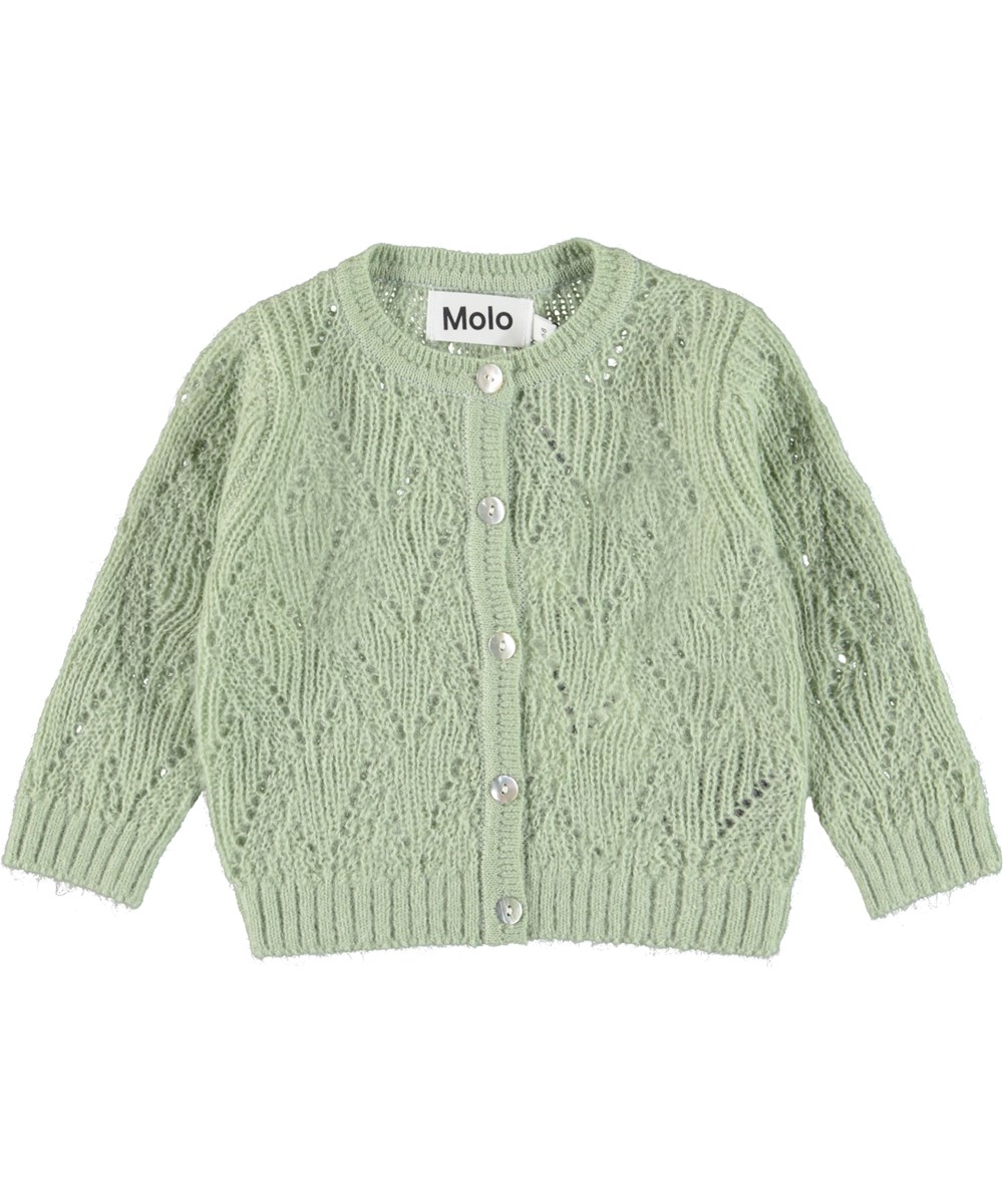 Gilli - Mint - Hellgrüne Strickjacke für Babys