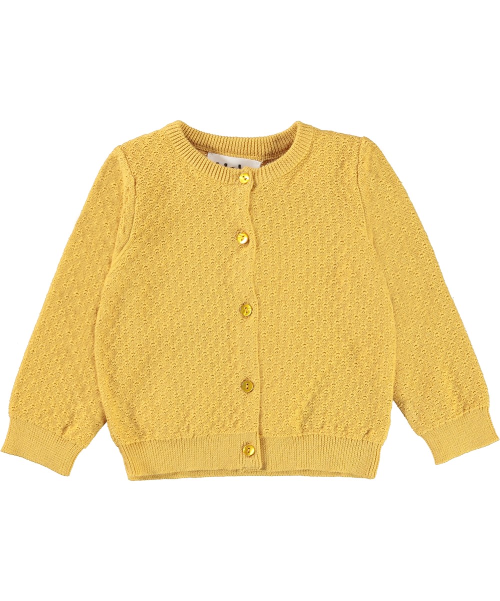 Ginny - Straw Field - Gestrickte gelbe Babyjacke