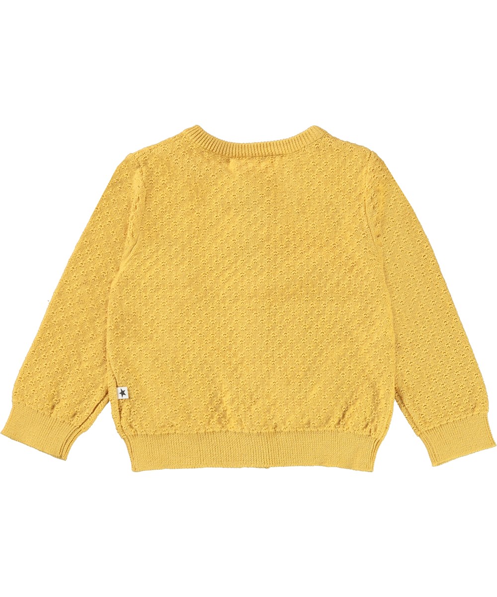 Ginny - Straw Field - Gestrickte gelbe Babyjacke