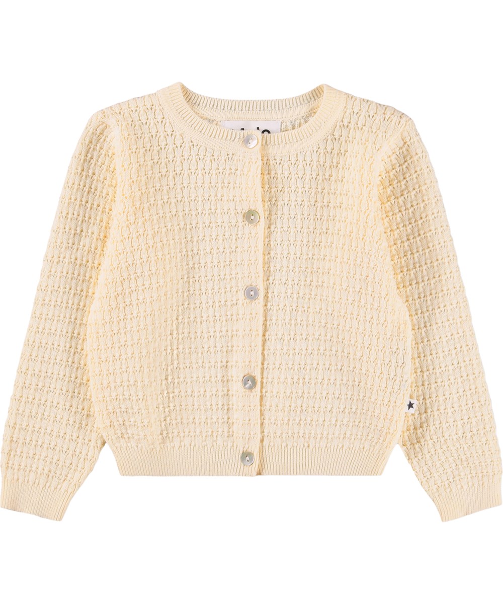 Goldie - Pearled Ivory - Cremefarbener Strick-Cardigan für die Kleinen aus Bio-Baumwolle