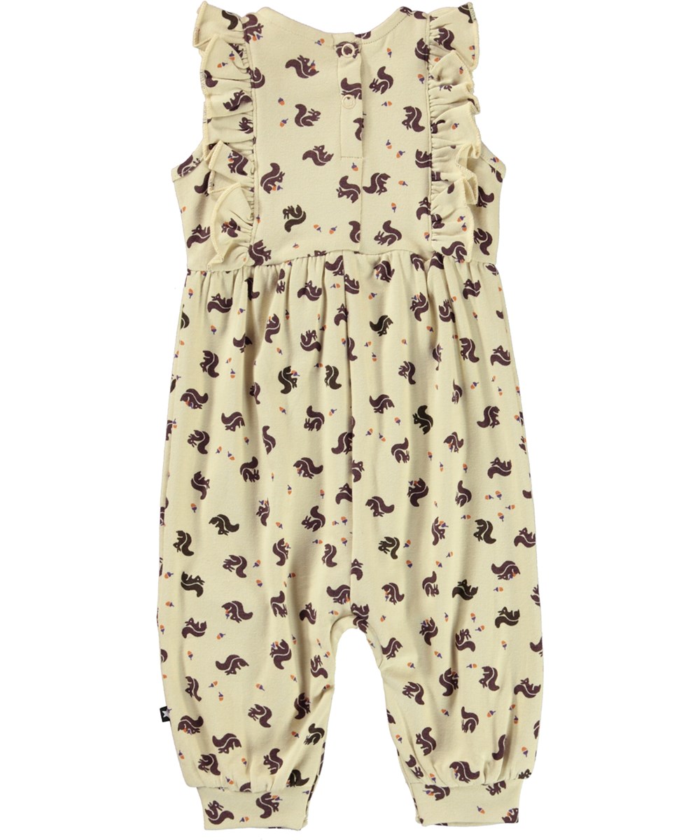 Fallon - Mini Squirrel - Mouwloos babypakje met eekhoornprint