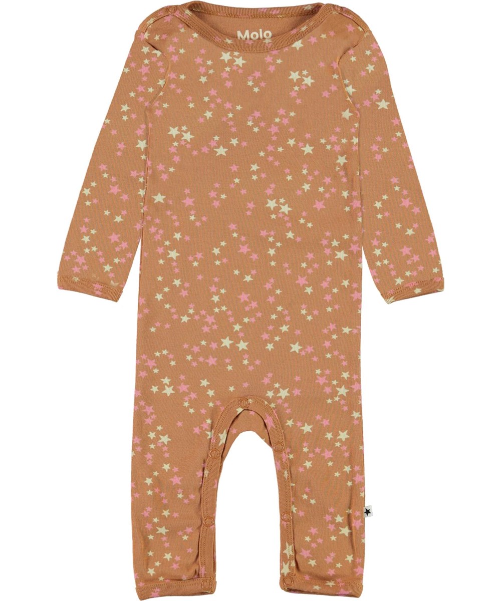 Fenez - Starry Deer - Biologische bruin babypakje met sterrenprint