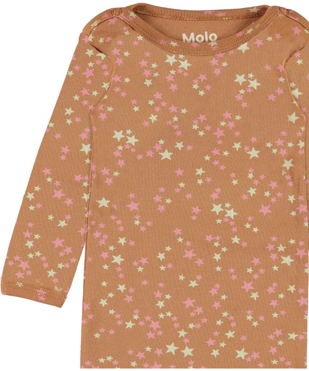 Fenez - Starry Deer - Biologische bruin babypakje met sterrenprint