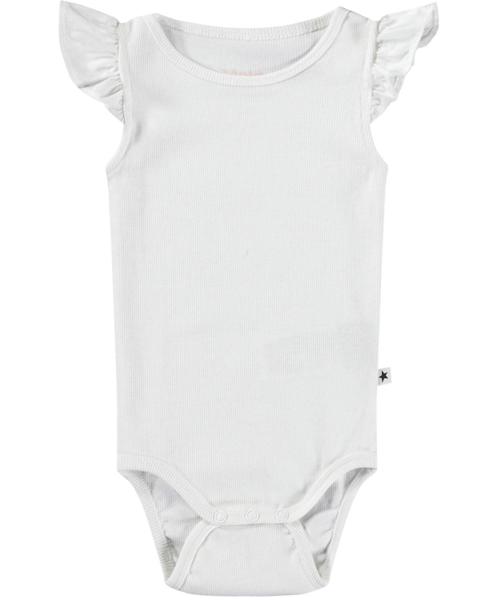 Flair - Crisp White - Witte babyromper van biologisch katoen