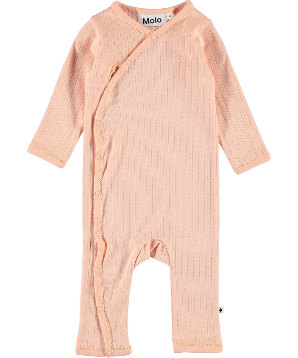 Flora - Pacific Coral - Biologische babypak in een haakpatroon