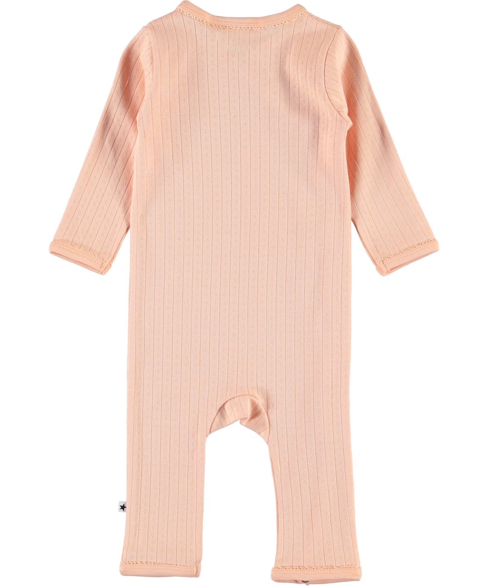 Flora - Pacific Coral - Biologische babypak in een haakpatroon