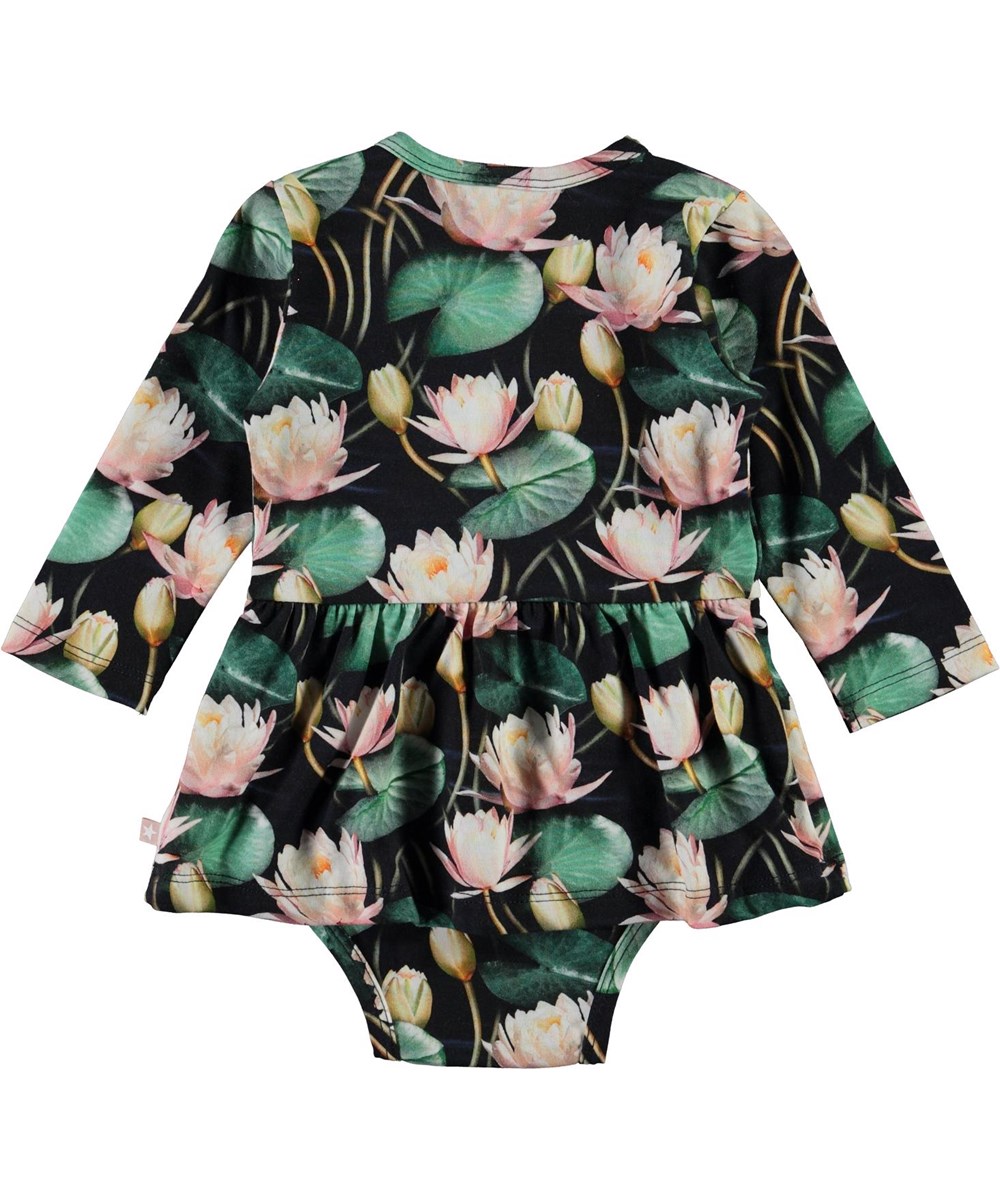 Frances - Water Lilies - Biologische rompertje met waterlelies en een ruche