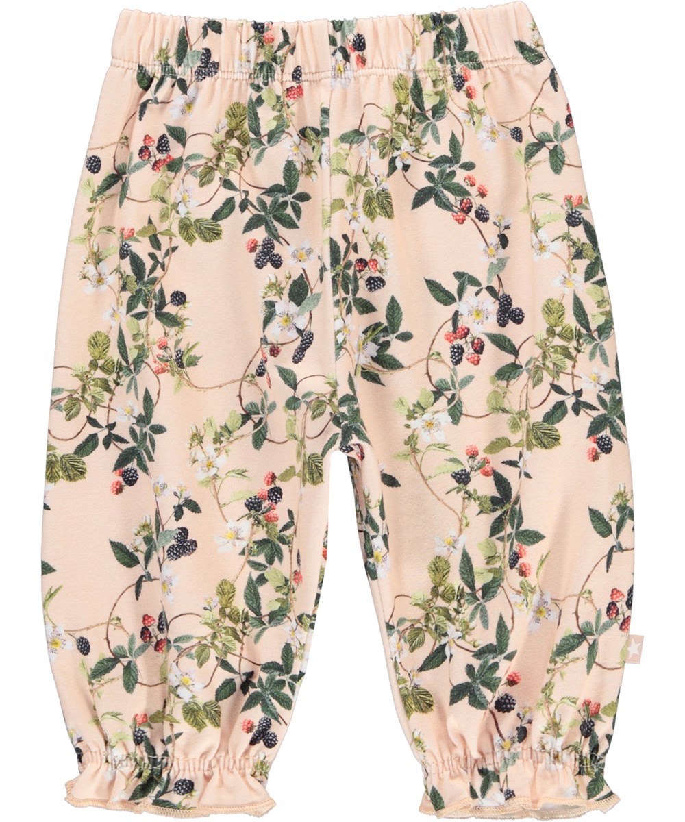 Selena - Bramble Rose - Lichtroze biologische babybroek met bramen