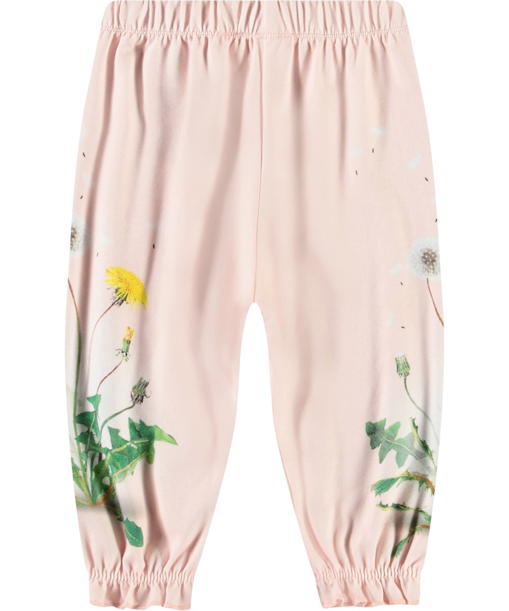 Selena - Dandelion Garden - Babybroek van biologisch katoen met paardenbloemenprint.