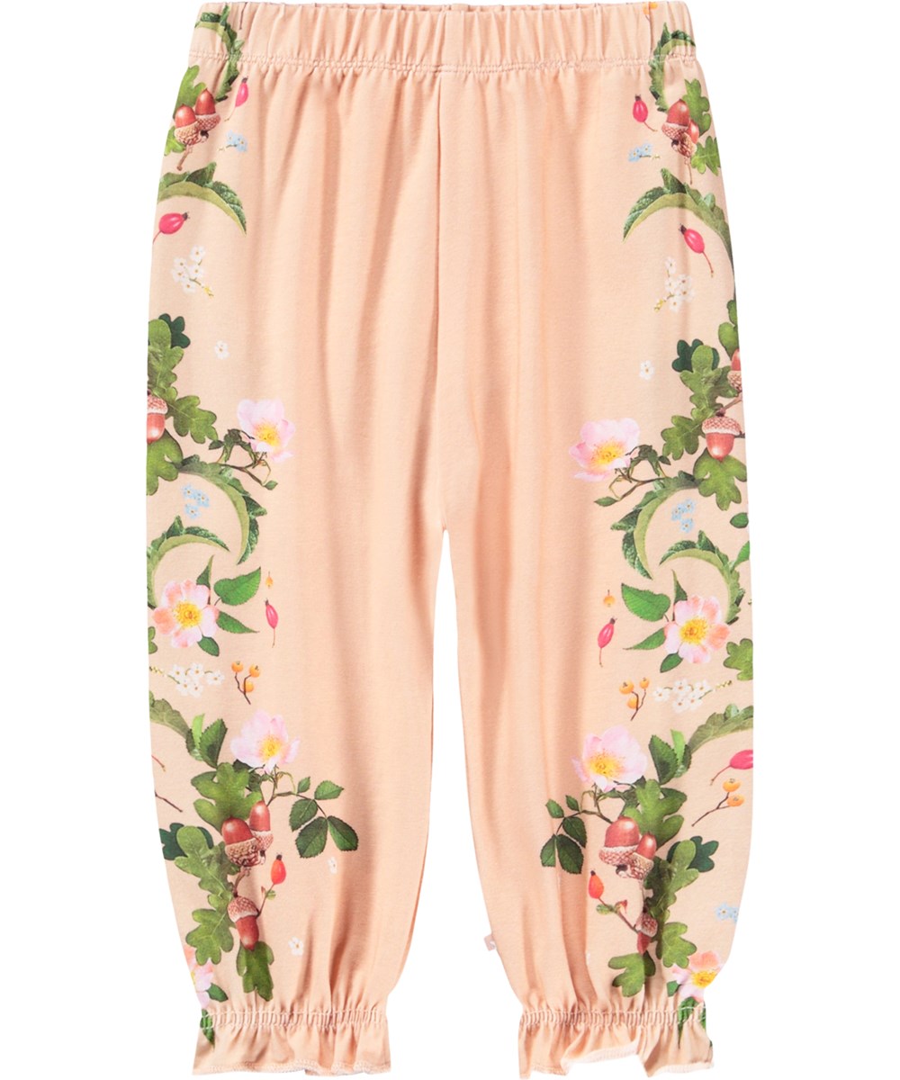 Selena - Forest Vine - Broek voor de kleintjes gemaakt van biologisch katoen met een print van takjes en bloemen.