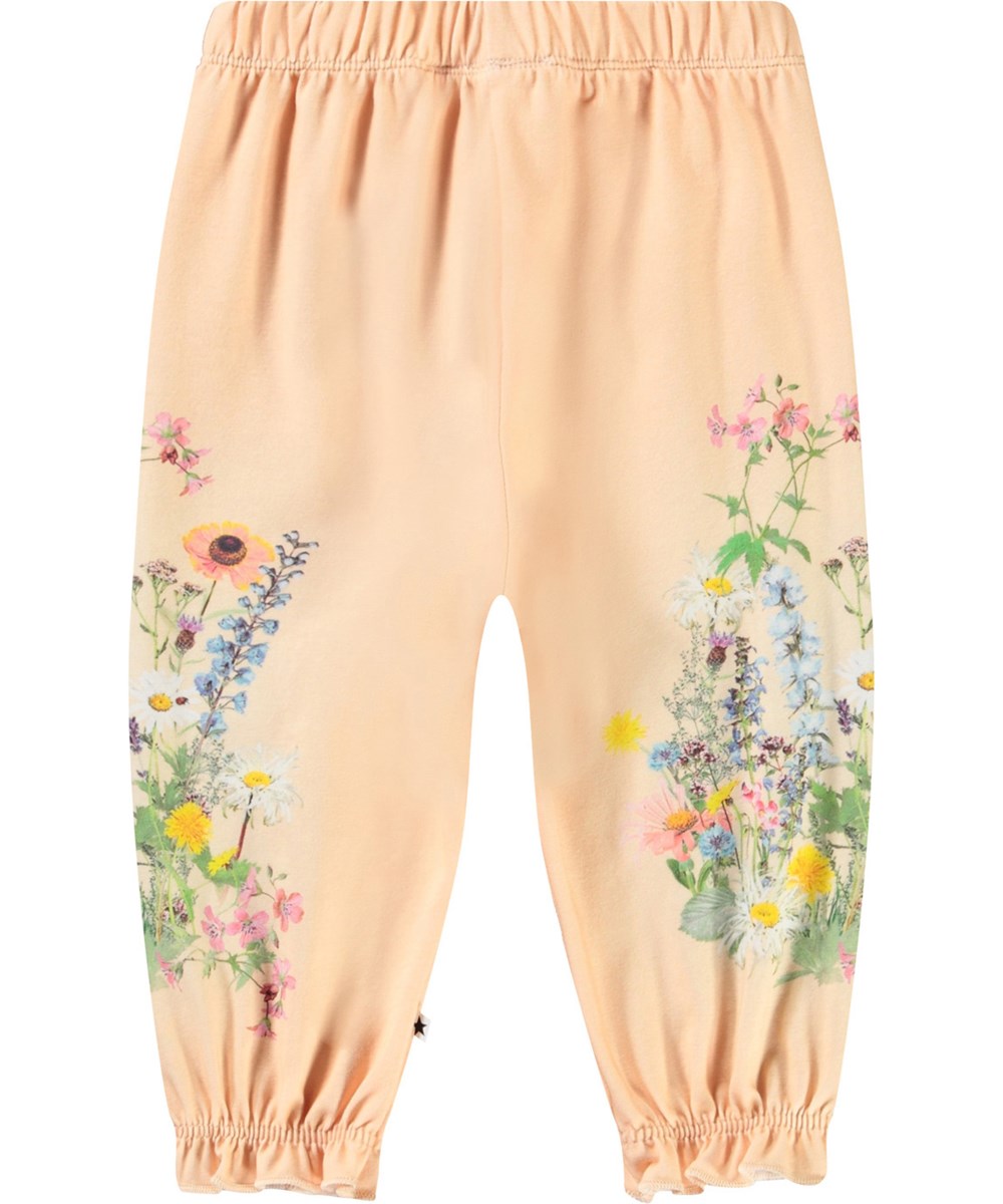 Selena - Meadow - Babybroek van biologisch katoen met bloemenprint.