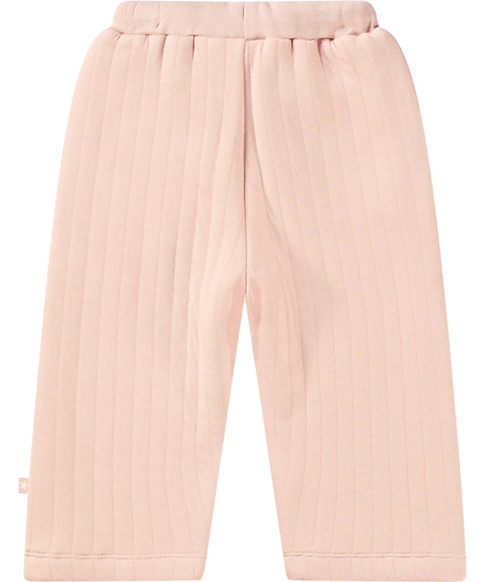 Sumner - Petal Blush - Zachte roze gequilte broek met elastische tailleband, trekkoord en zakken.