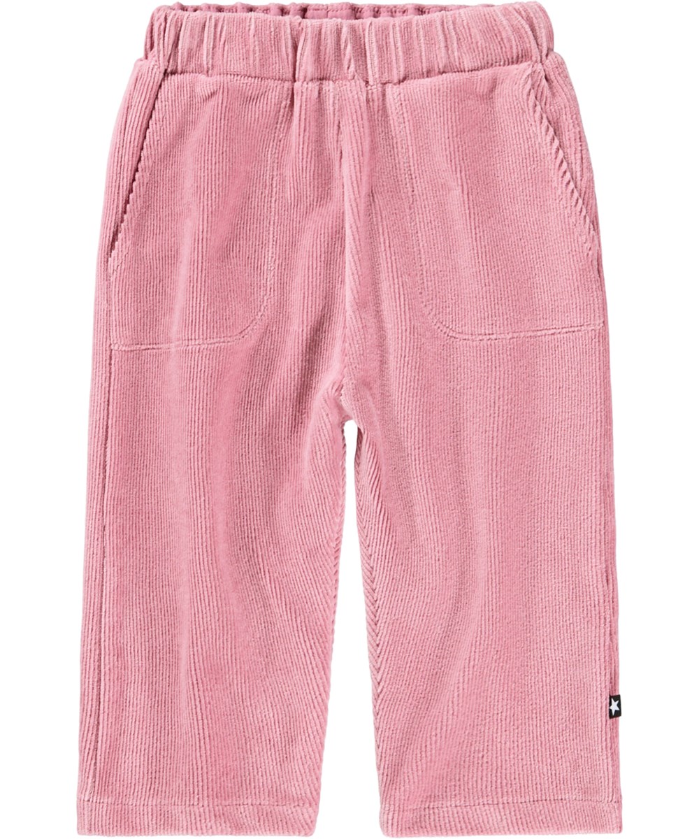 Suri - Fox Glove - Roze broek voor de kleintjes gemaakt van zacht fluweel.