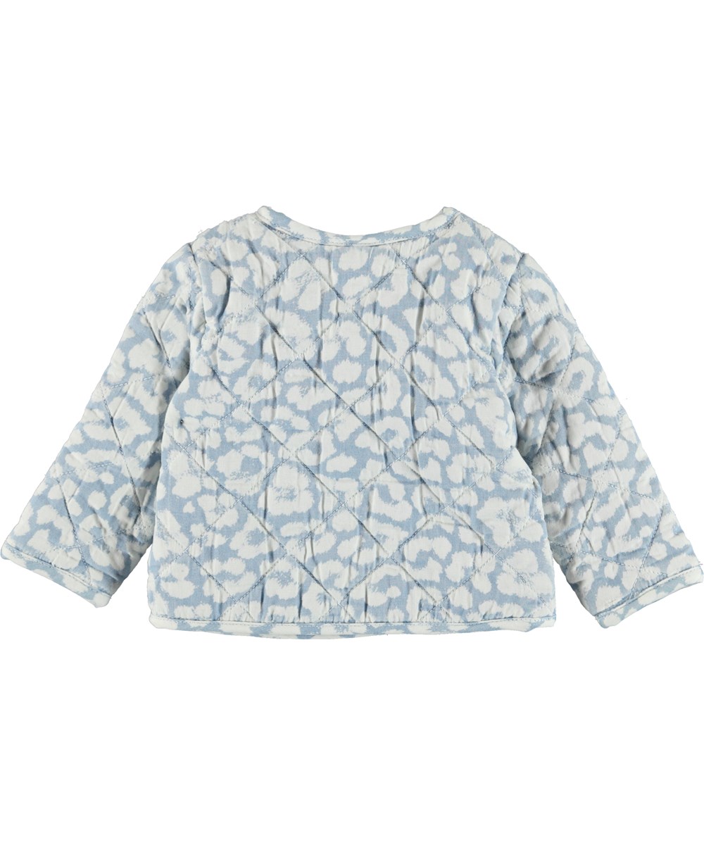 Heaven - Bleached Jaguar - Quilt babyjas in lichtblauwe luipaardprint