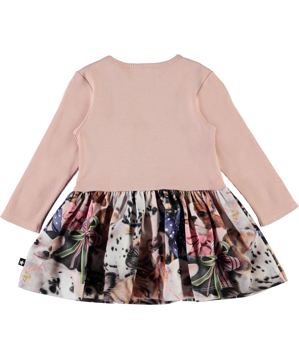 Carel -  Puppy Love - Roze biologische babyjurk met honden