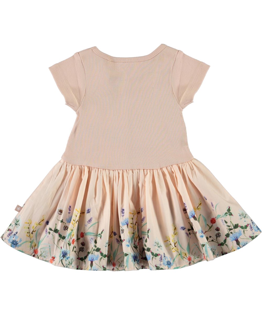 Carin - Wildflower_Rose - Roze biologische babyjurk met bloemen