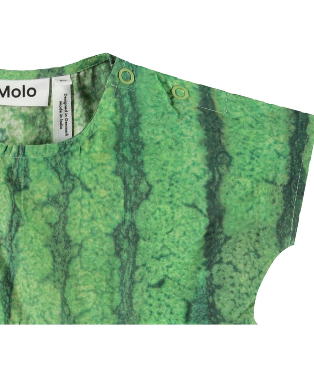 Channi - Melancia - Poplin babyjurk met veel volume in biologisch katoen. De jurk heeft een watermeloenprint.