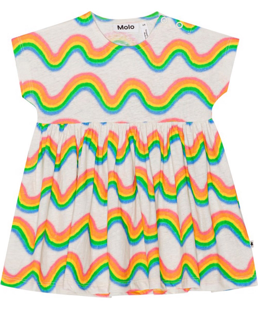 Channi - Rainbow Mini - Biologische babyjurkje met regenboogprint