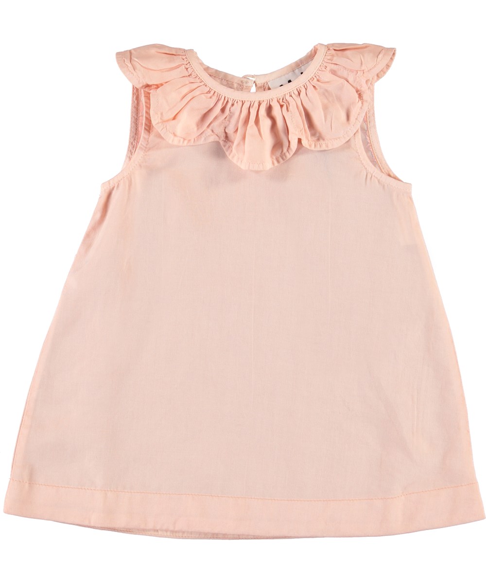 Clarella - Powder - Roze babyjurk met kraag