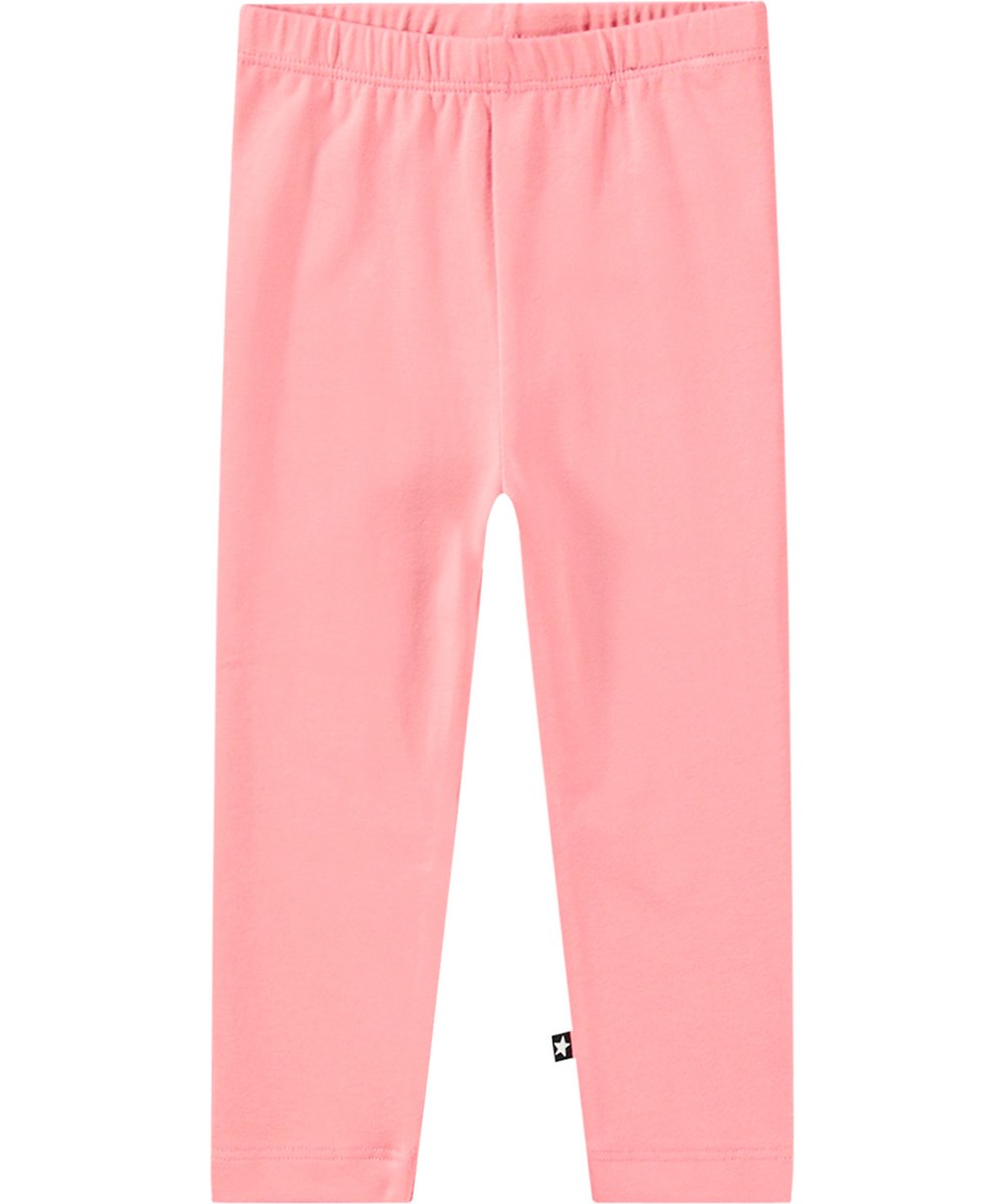 Nette Warm - Flamingo Plume - Zacht roze biologische legging met een elastische tailleband.
