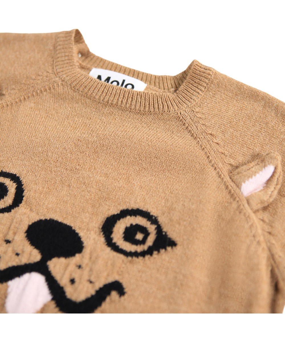 Galena - Pomeranian - Gebreide trui voor de kleintjes gemaakt van een mix van wol en katoen met een hondenkop