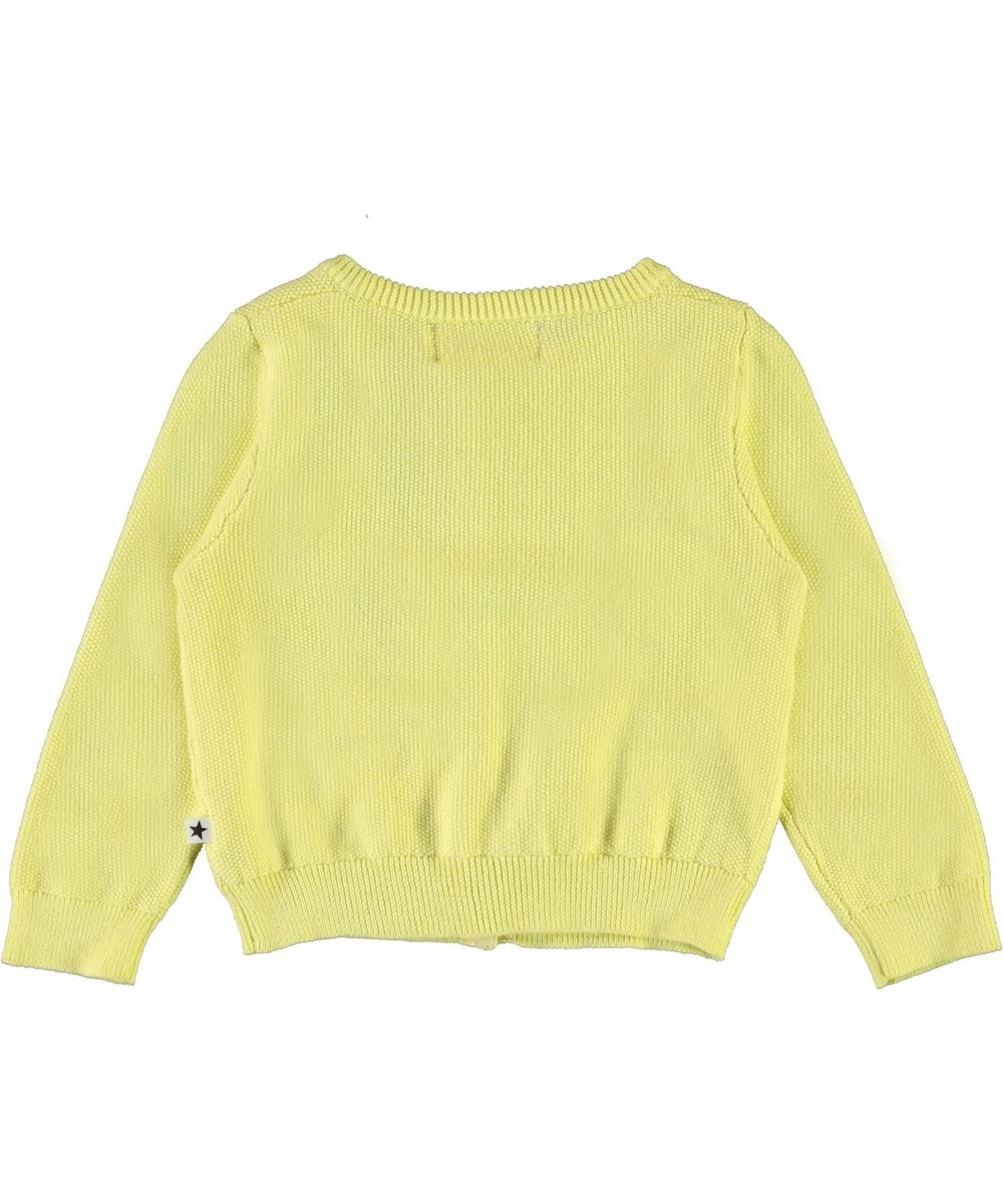 Ginny - Pale Lemon - Gele gebreide babyvest