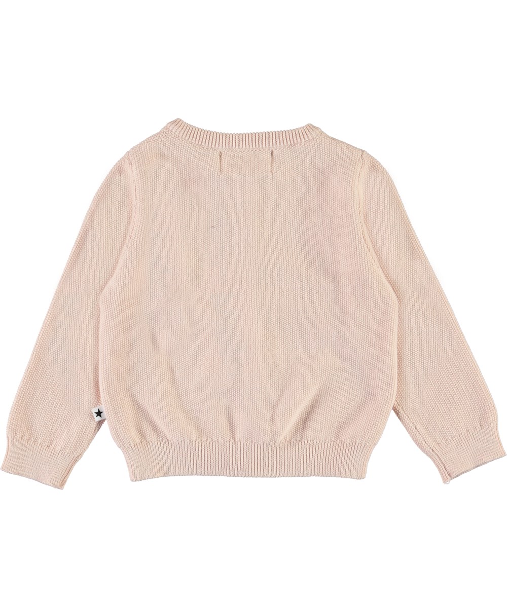 Ginny - Peach Blossom - Roze gebreide babyvest