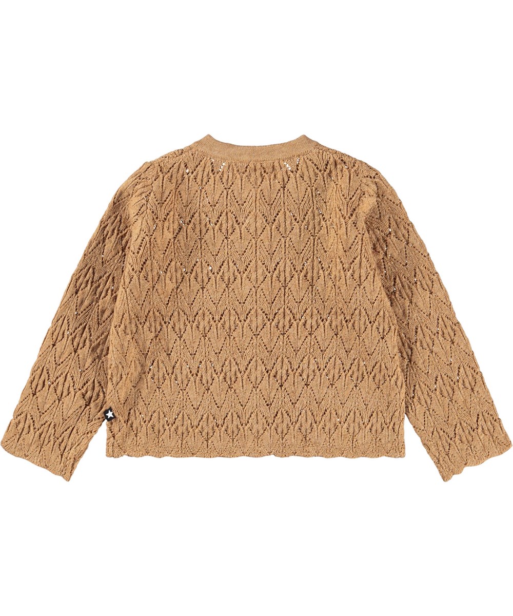 Gio - Pomeranian - Bruine gebreide vest voor de kleintjes gemaakt van een mix van wol en katoen.