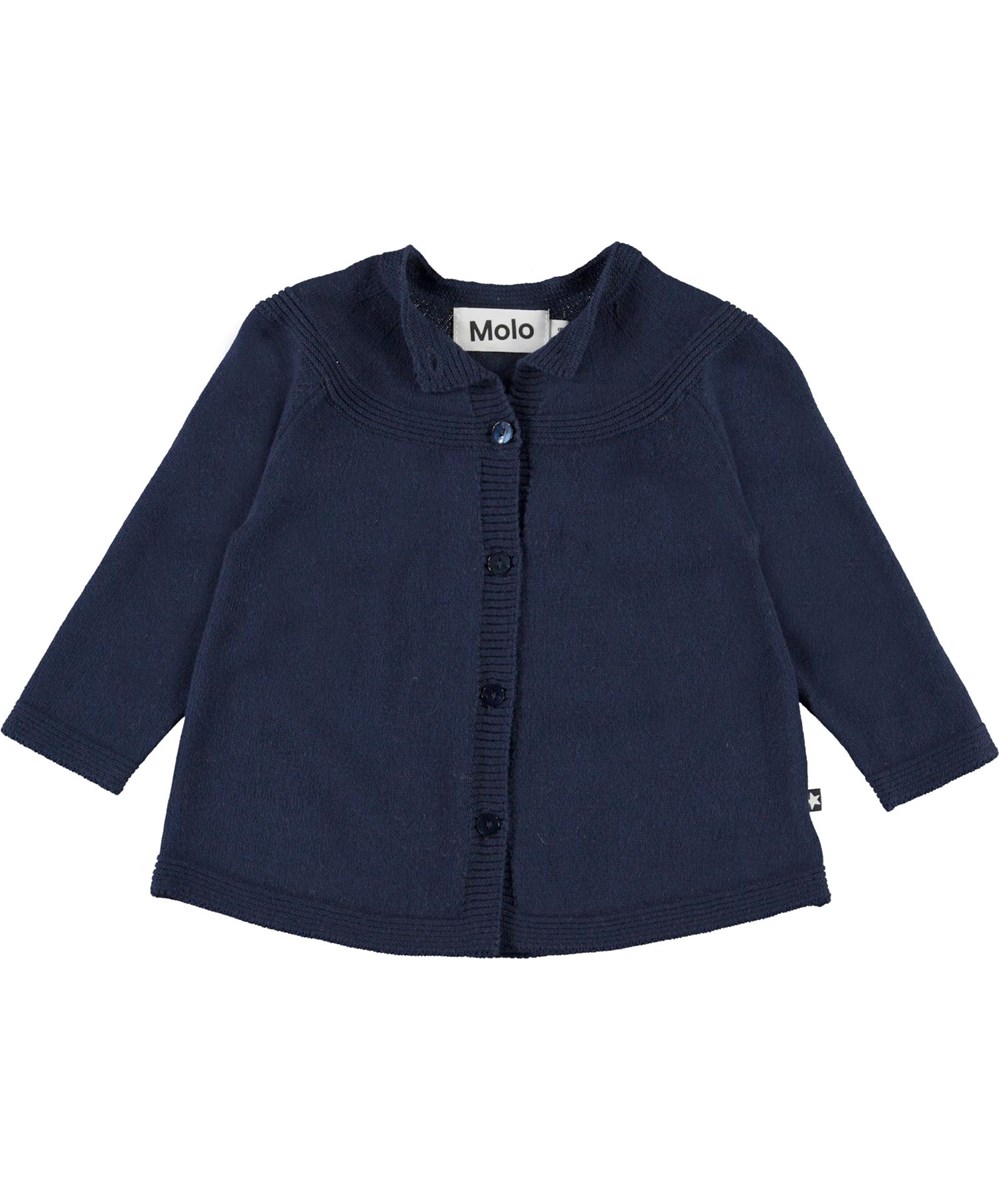 Gisela - Peacoat - Baby katoenen vest in donkerblauw