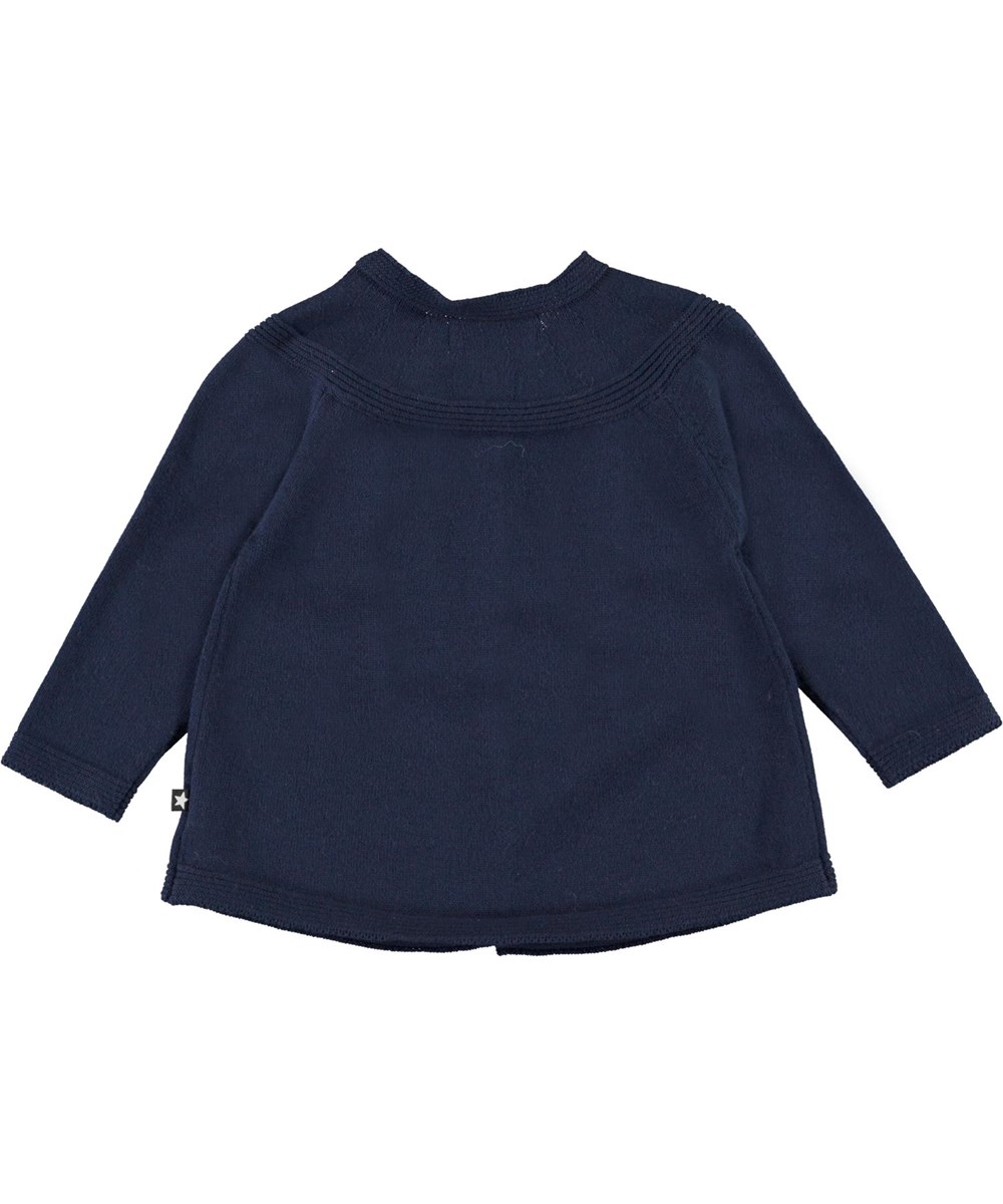 Gisela - Peacoat - Baby katoenen vest in donkerblauw