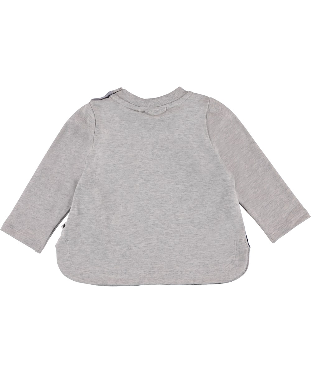 Eline - Mountain Top - Grijze babytrui met print