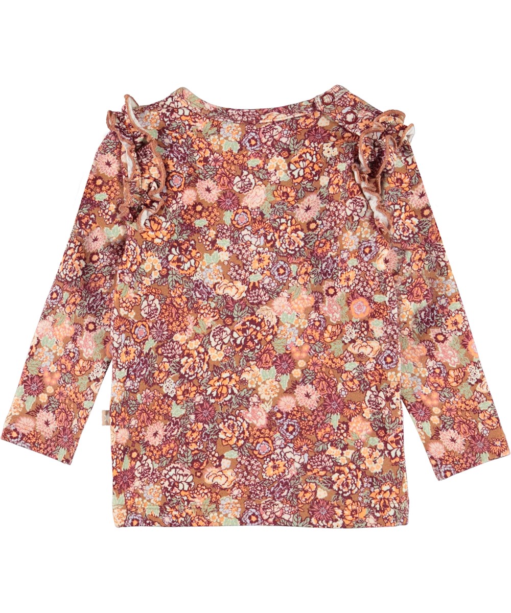 Emma - Bloom - Biologische baby long sleeve met bloemen en ruches