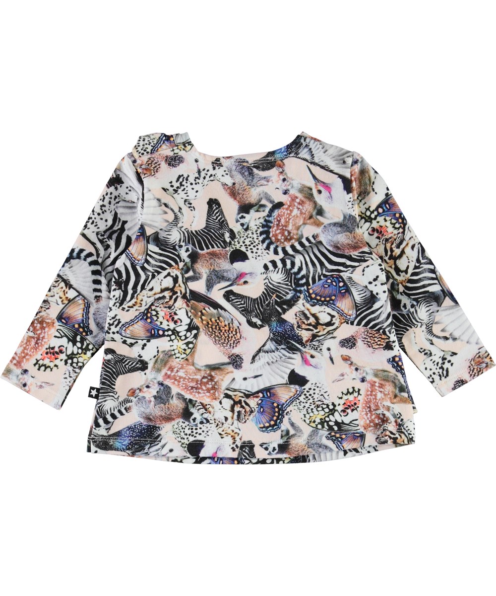 Evelyn - Twister - Babyshirt met dieren en ruches