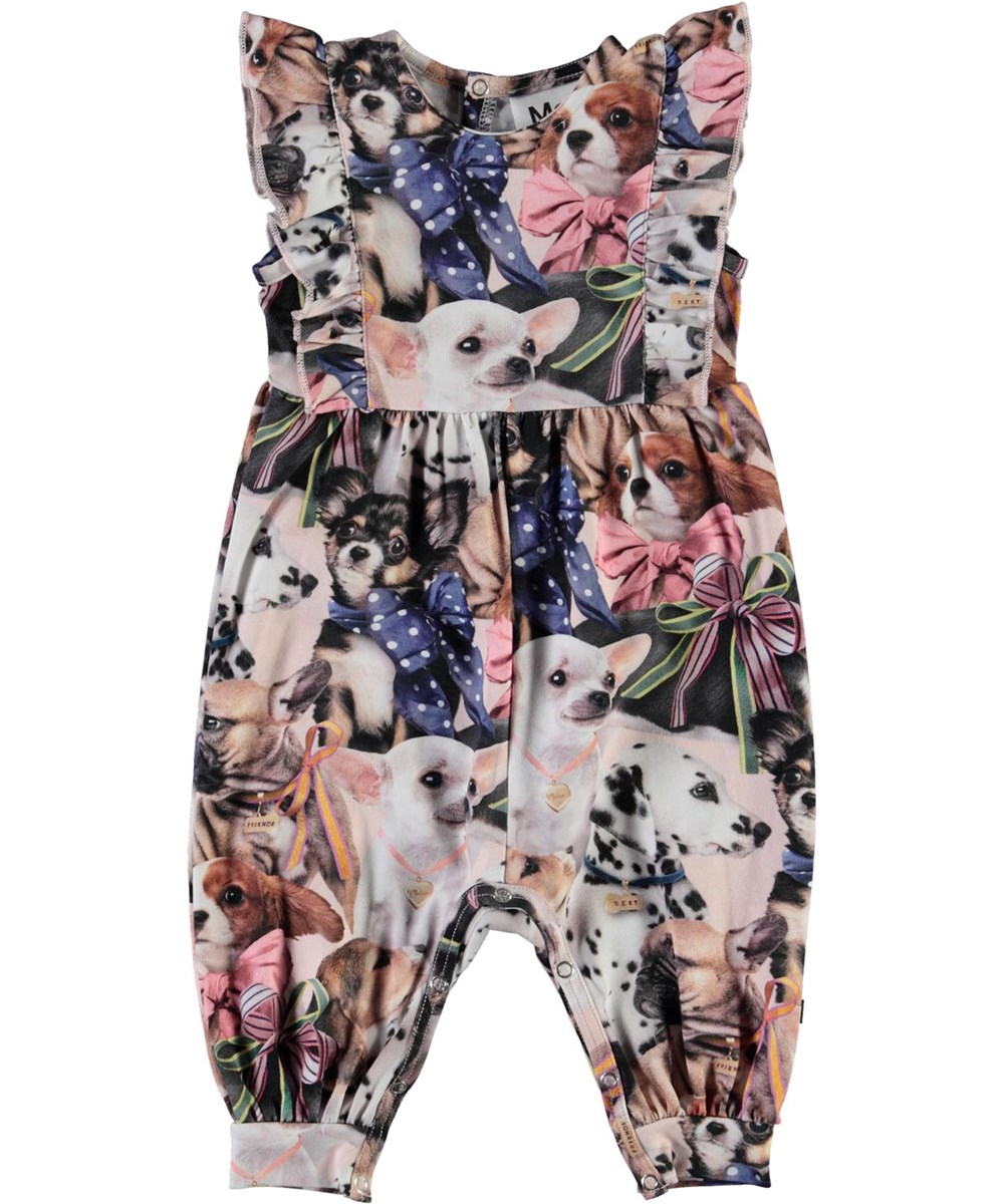 Fallon -  Puppy Love - Økologisk baby dragt med hunde print