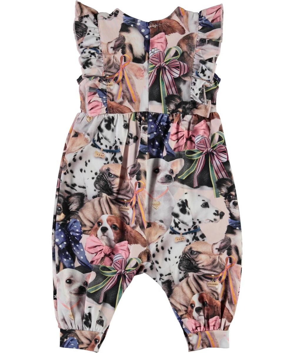 Fallon -  Puppy Love - Økologisk baby dragt med hunde print