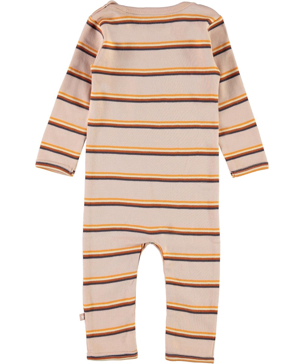 Fenez - Cameo Stripe - Økologisk baby dragt i lyserød med striber