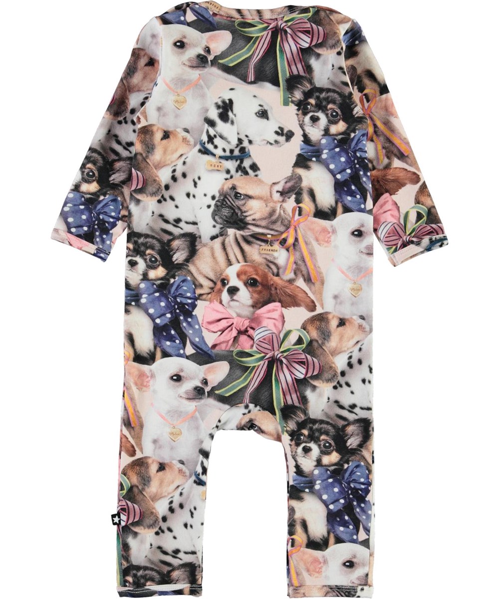 Fiona -  Puppy Love - Økologisk baby heldragt med hunde